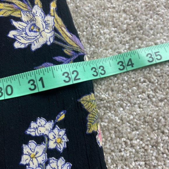 Angie Womens Floral Boho Kimono Duster L Black Rayon Festival Flowy - Picture 4 of 8